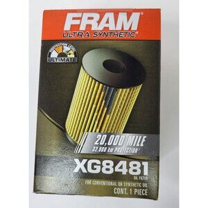 FRAM Ultra Synthetic Automotive Oil Filter- XG8481 Conv. Or Synthetic Oil Sealed